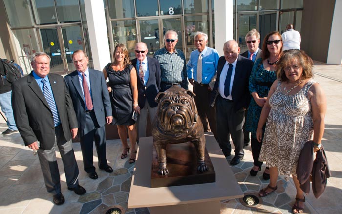 From left to right: Bill Dickey, Neal Dahlen, Nicole Carroll-Lewis, Bob Rush, Ted Tollner, John Noce, Jack Avina, Bill Ring, Jenny Freeman, Elsie Williams (representing Archie Williams)