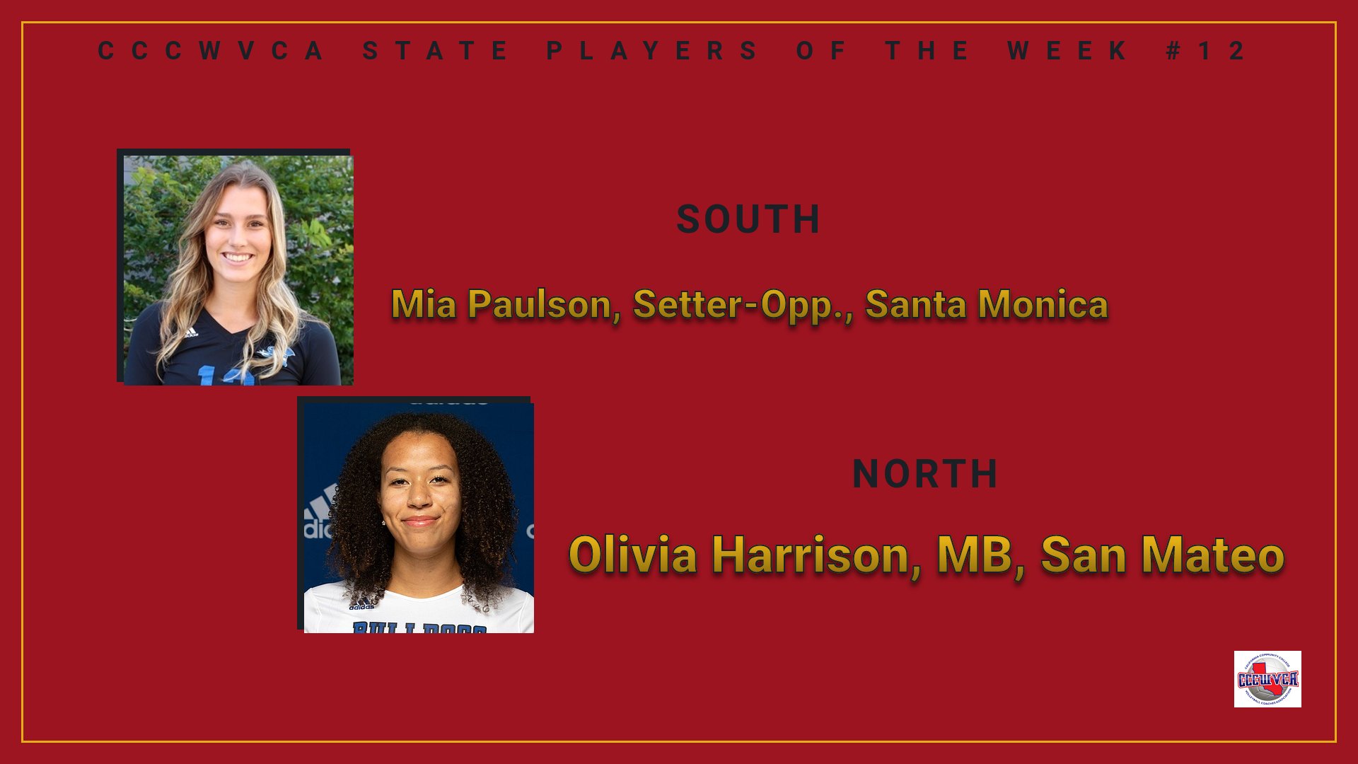 Bulldogs' Olivia Harrison named CCCWVCA State Player of the Week